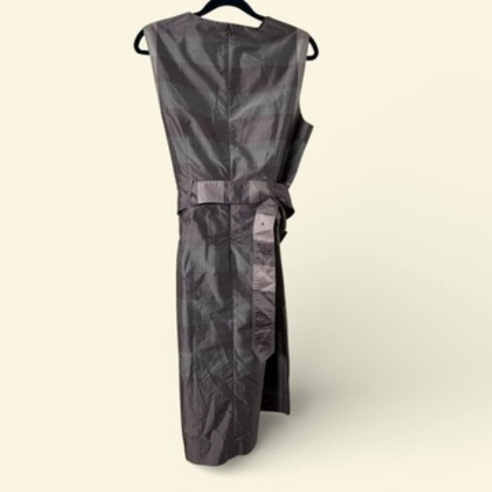 GC Burberry London Sleeveless purple/grey Nova check pattern w/Belt US Size 12 - Picture 4 of 11